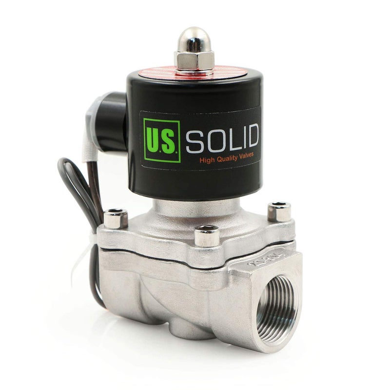 U.S. Solid 3/4" Stainless Steel Electric Solenoid Valve 24V DC N.C. Air Water Oil VITON - Image 2